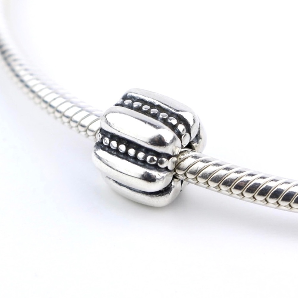 PANDORA Sterling Silver Dots & Ridges Clip Charm